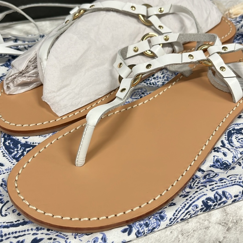 White leather sandals - Picture 2 of 4
